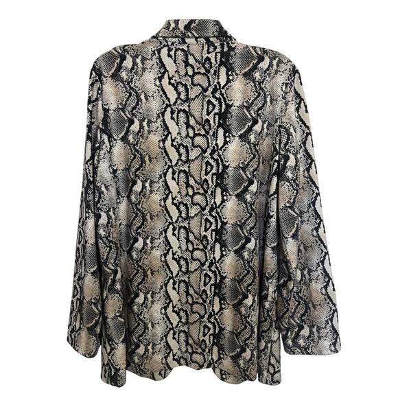 Joseph Ribkoff Snake Skin Print Open Front Blazer Jacket Size 16 Mob Wife - Picture 2 of 6